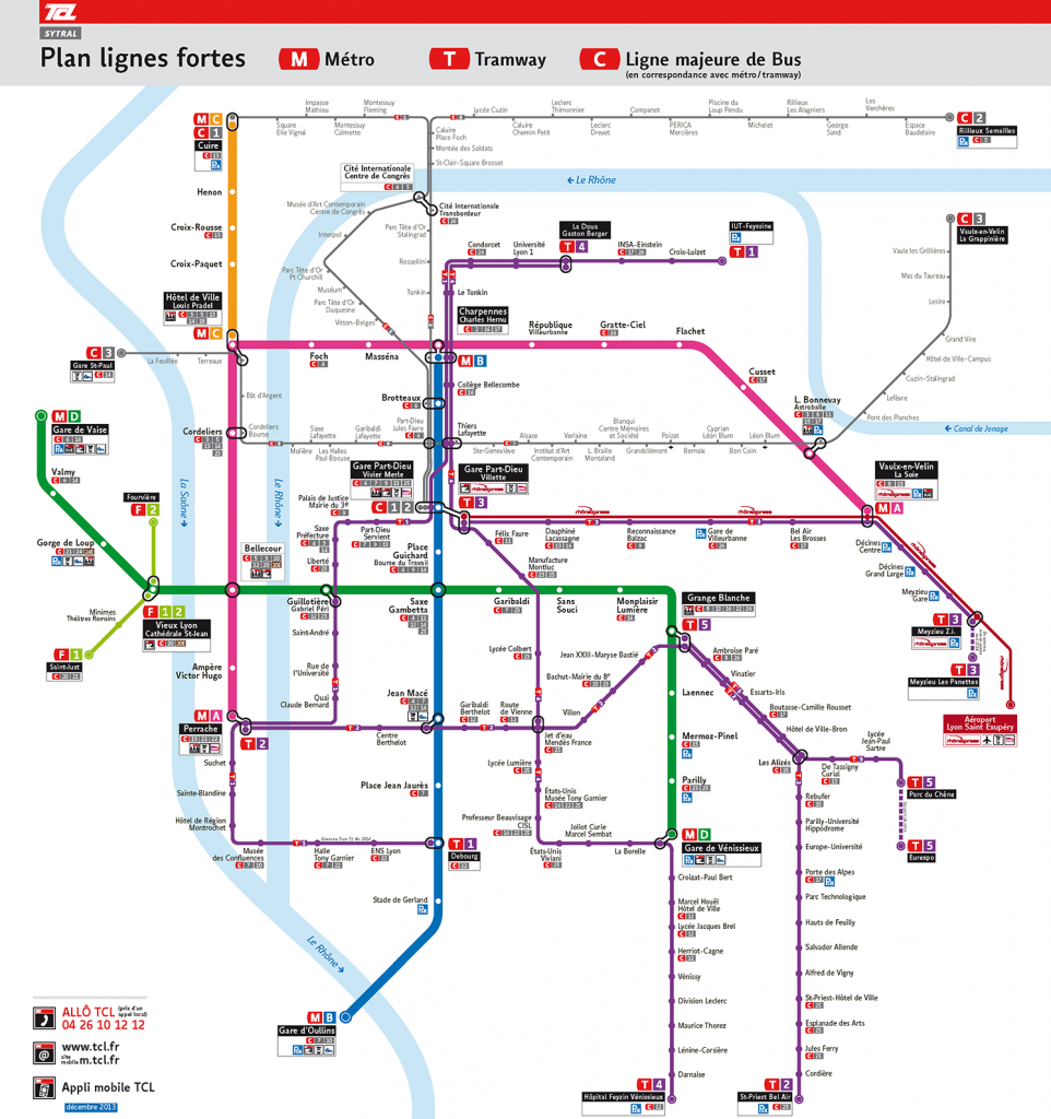 Plan du réseau TCL de Lyon - Fête des lumières - Lyon